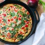 frittata in a cast iron sillet.